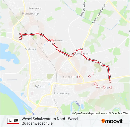 89 Bus Line Map