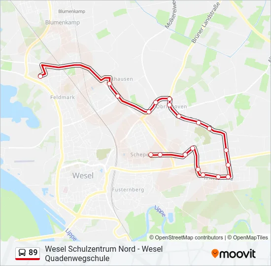 89 Bus Line Map