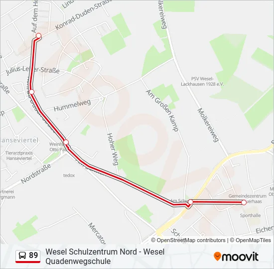 89 Bus Line Map