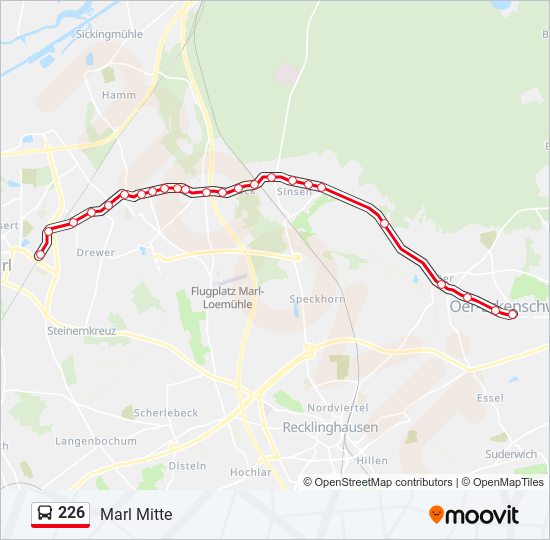 226 bus Line Map