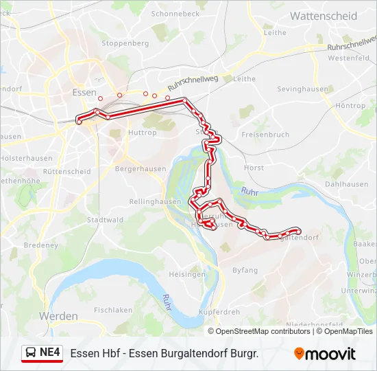 NE4 Bus Line Map