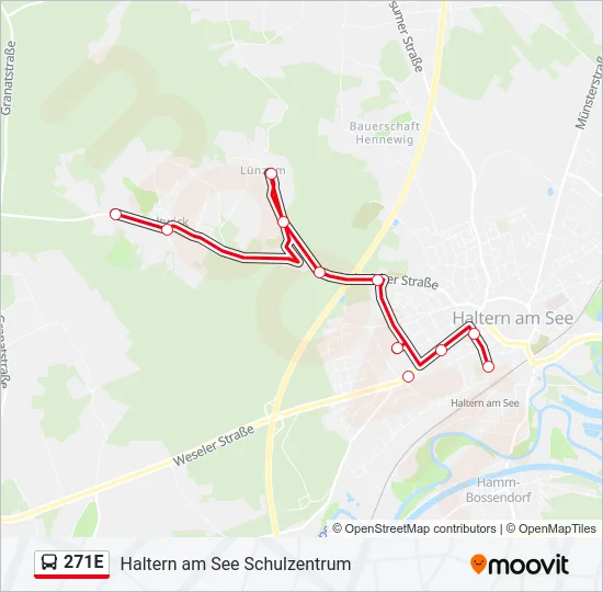 271E Bus Line Map