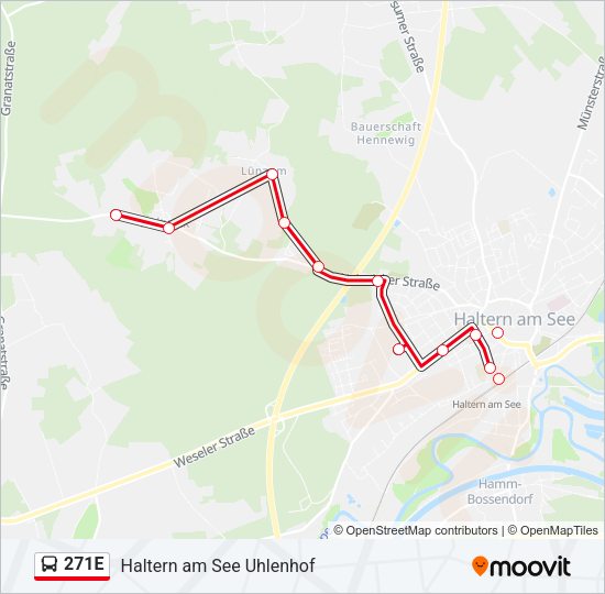 271E Bus Line Map