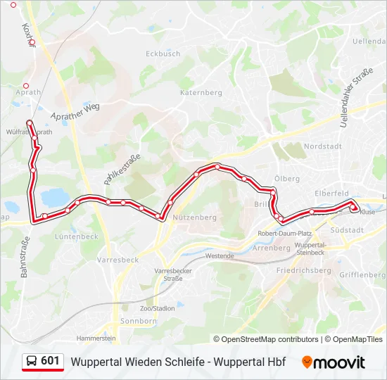 601 Bus Line Map