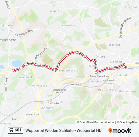601 Bus Line Map