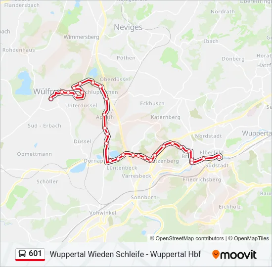 601 Bus Line Map