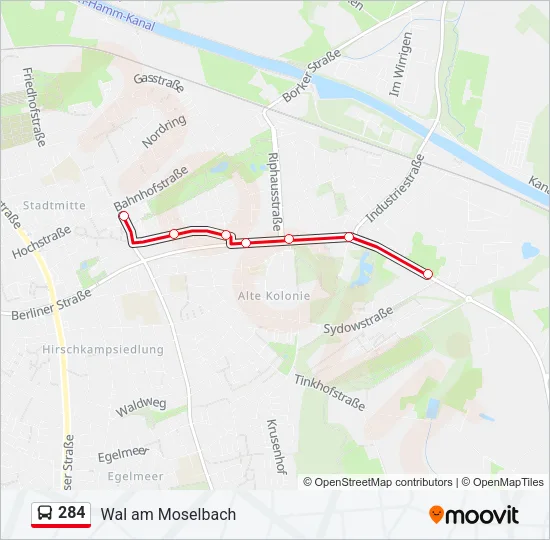 284 Bus Line Map