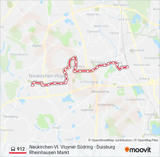 912 Bus Line Map