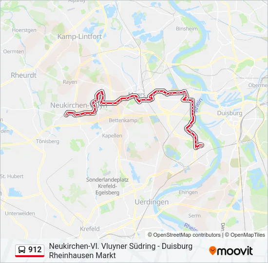 912 Bus Line Map