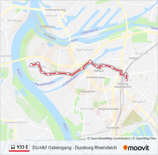 933 E bus Line Map