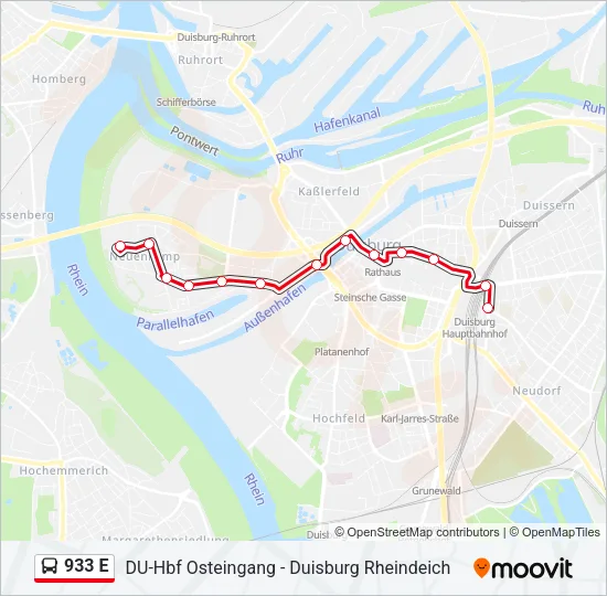 933 E Bus Line Map