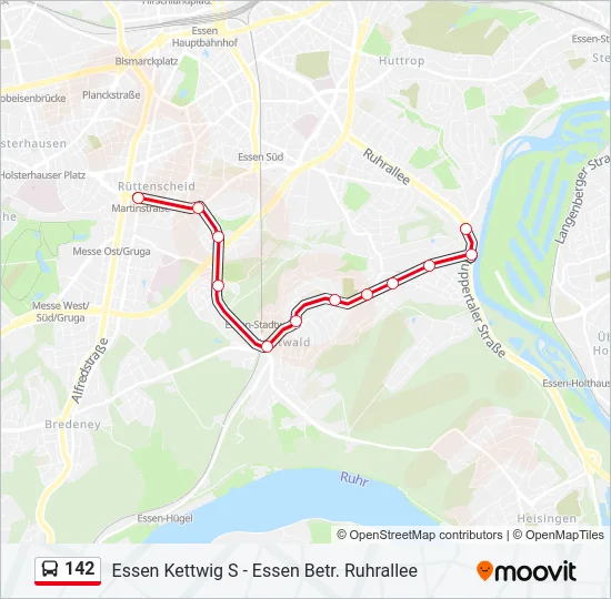 Buslinie 142 Karte
