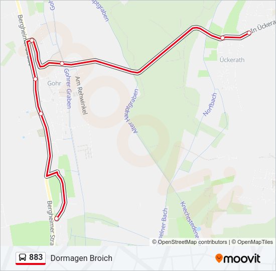 883 Bus Line Map