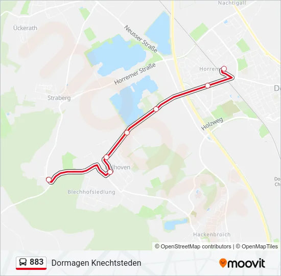883 Bus Line Map