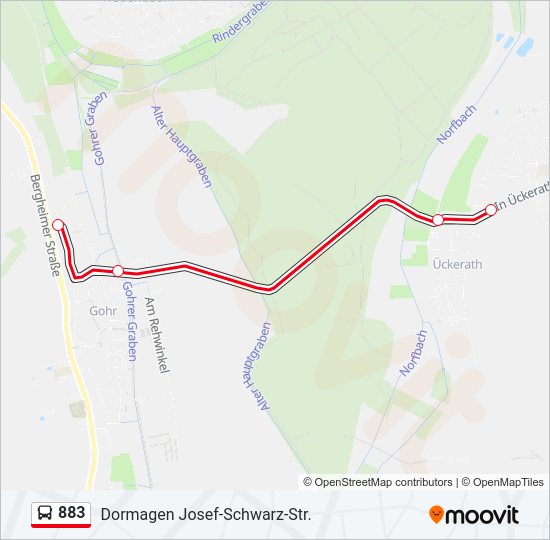 883 Bus Line Map
