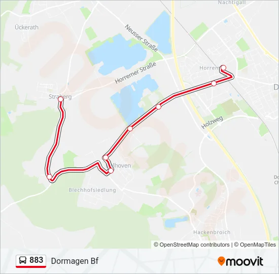 883 Bus Line Map