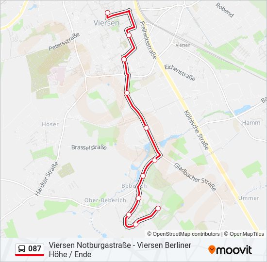 087 Bus Line Map