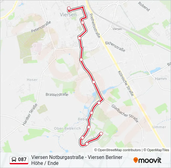087 Bus Line Map
