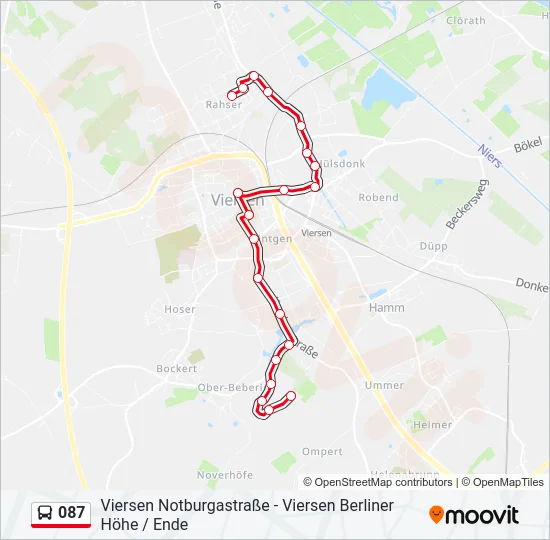 087 Bus Line Map