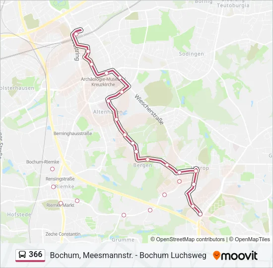 366 Bus Line Map