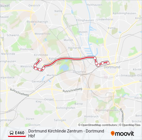 E460 Bus Line Map