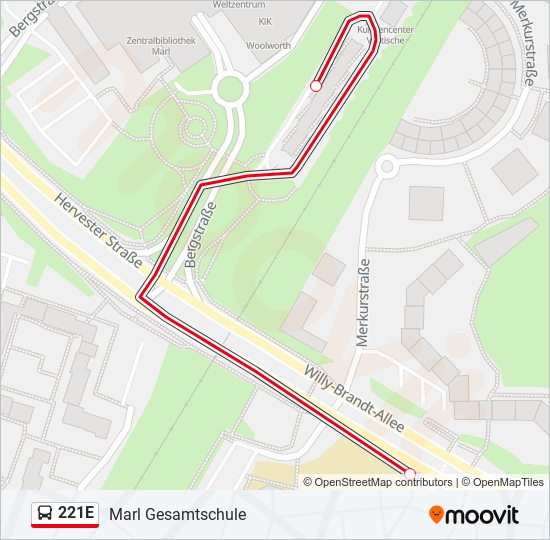 221E bus Line Map