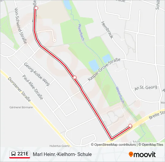 221E Bus Line Map