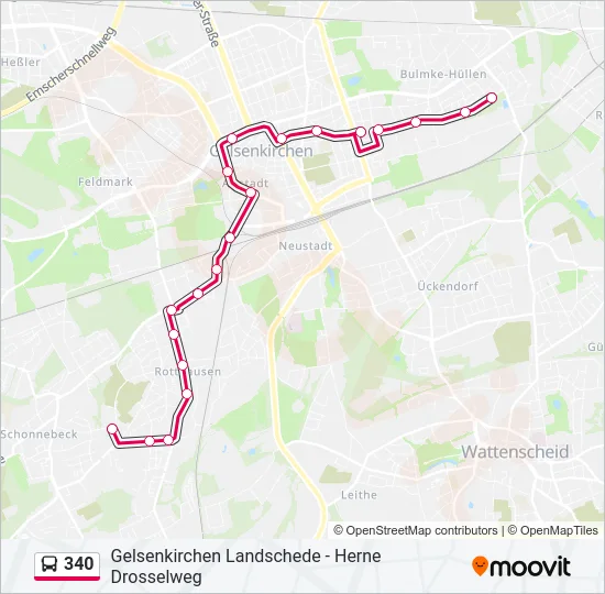 340 Bus Line Map