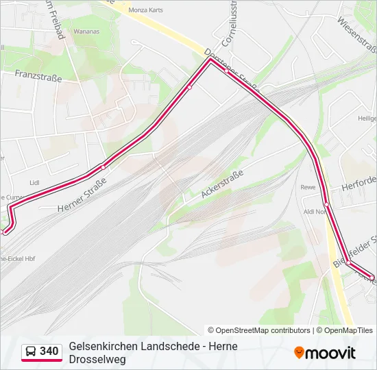 340 Bus Line Map