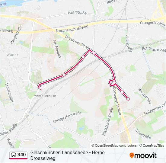 340 Bus Line Map