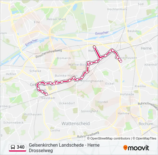 340 Bus Line Map