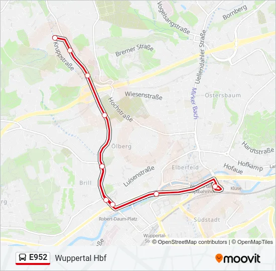E952 Bus Line Map