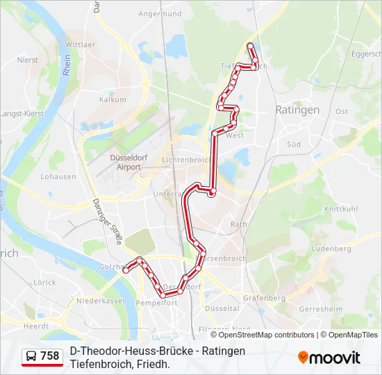 758 Bus Line Map