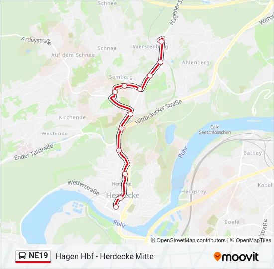NE19 Bus Line Map