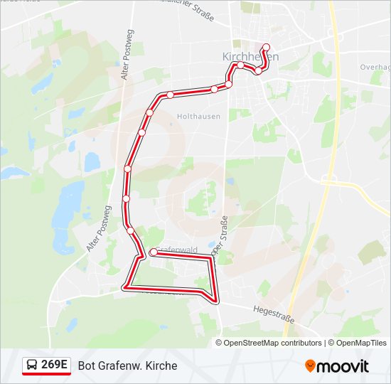 269E Bus Line Map
