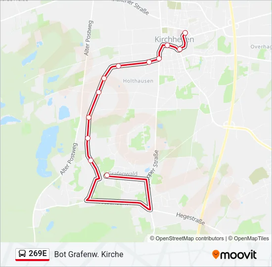 269E Bus Line Map