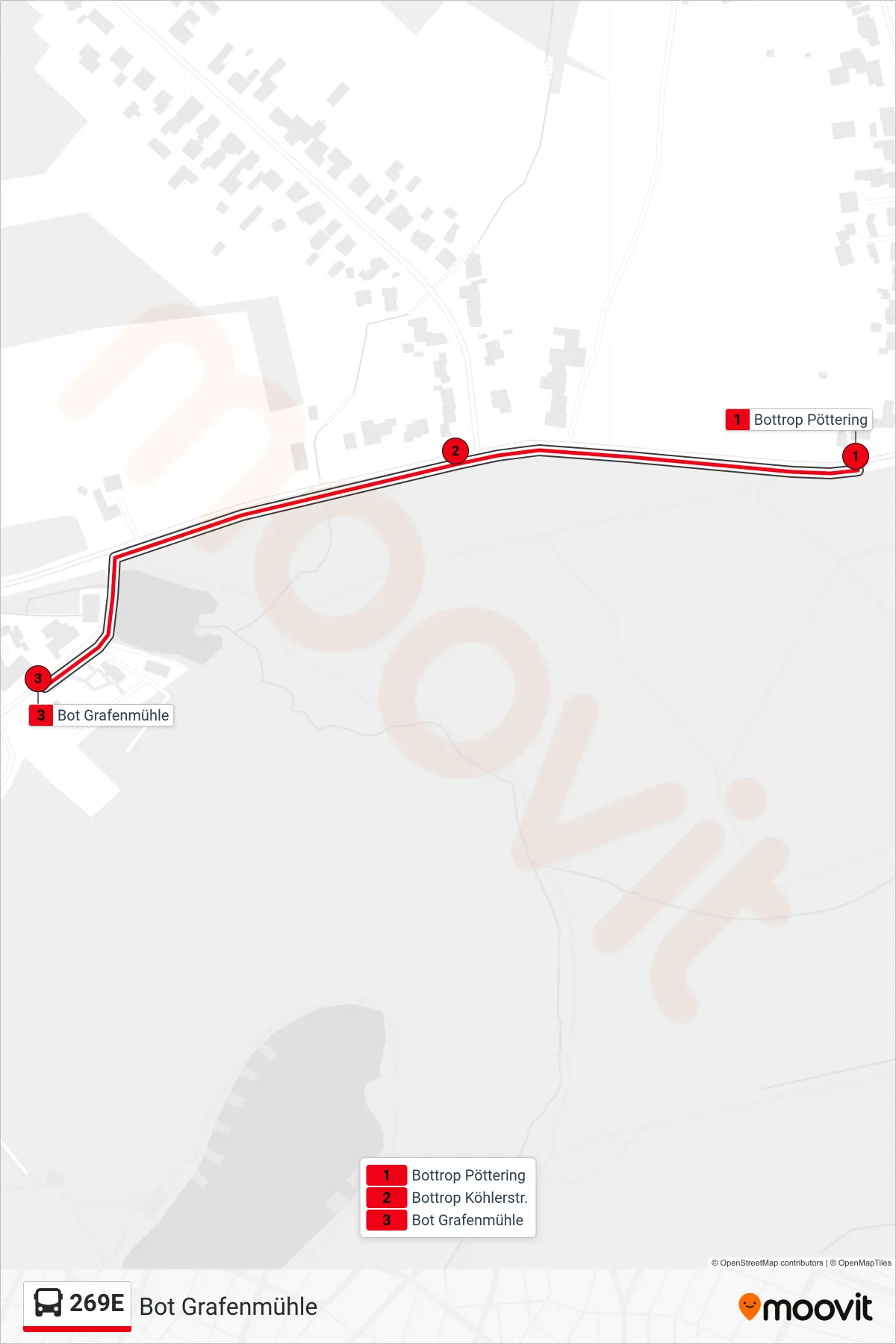 269E bus Line (Bot Grafenmühle) route and stops on a map