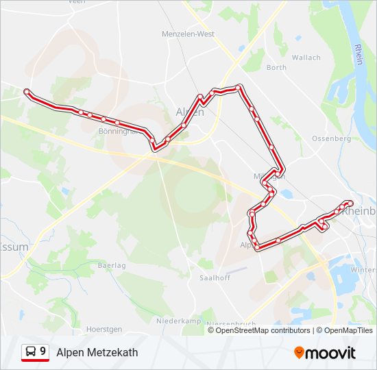 9 Bus Line Map