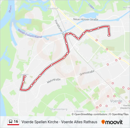 16 Bus Line Map