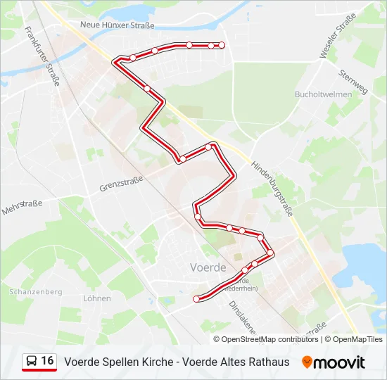 16 Bus Line Map