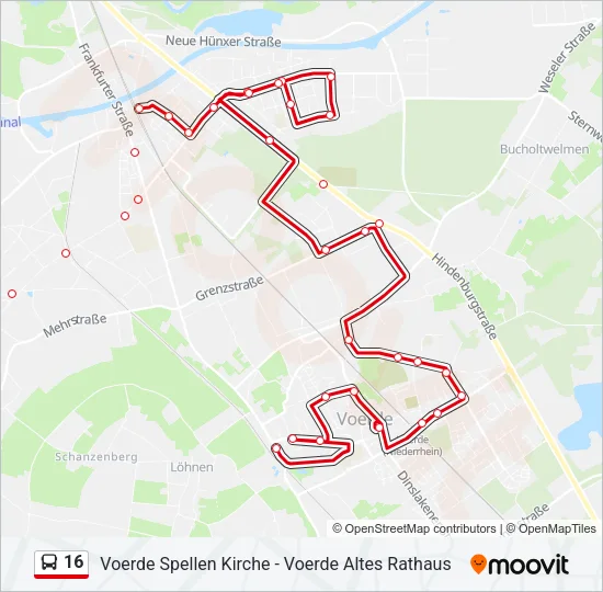 16 Bus Line Map