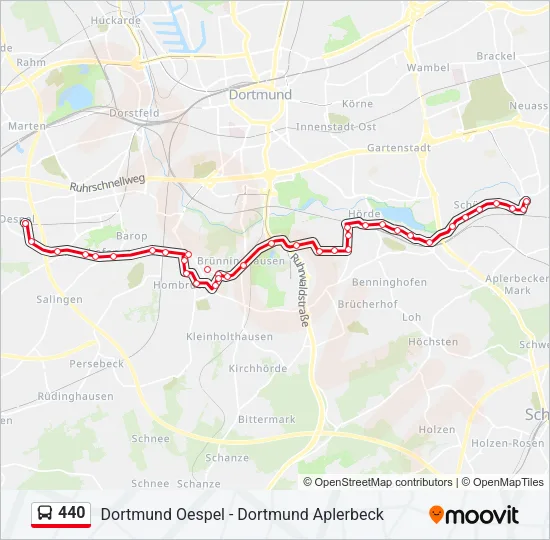 440 Bus Line Map