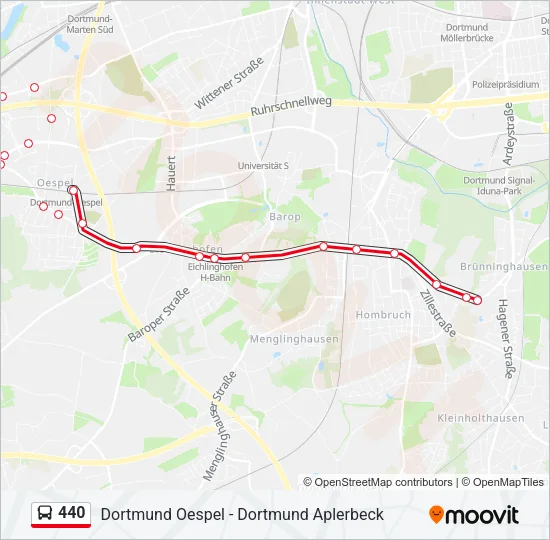 440 Bus Line Map