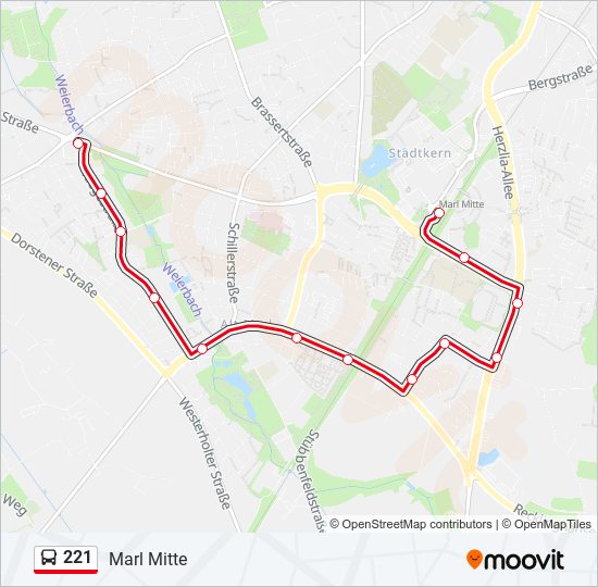 221 bus Line Map