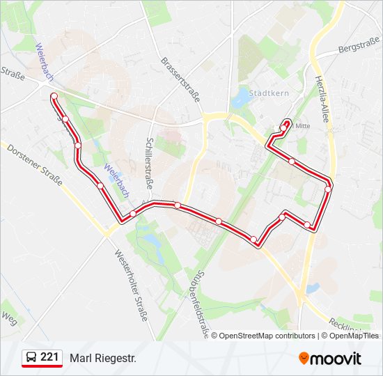 221 bus Line Map