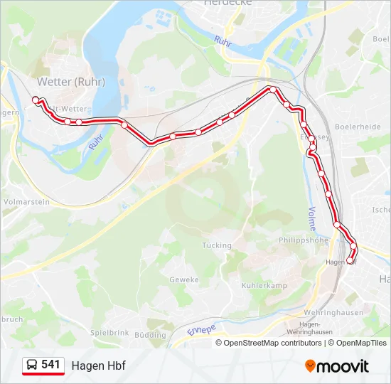 541 Bus Line Map