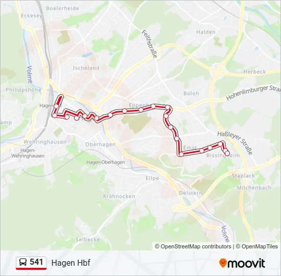541 Bus Line Map