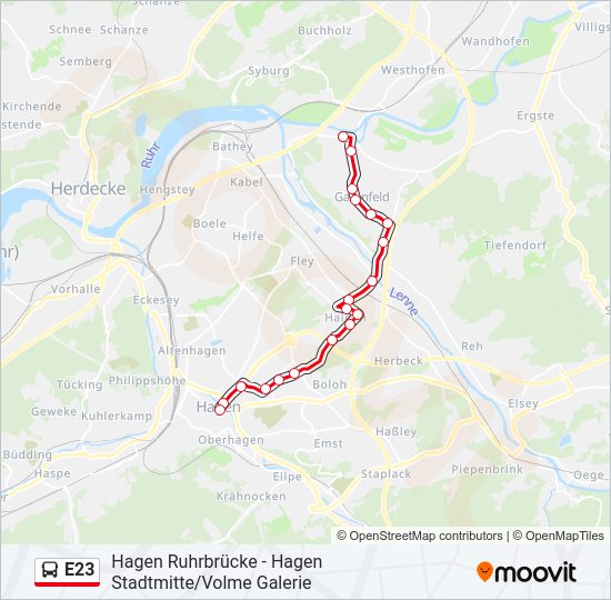 E23 Bus Line Map