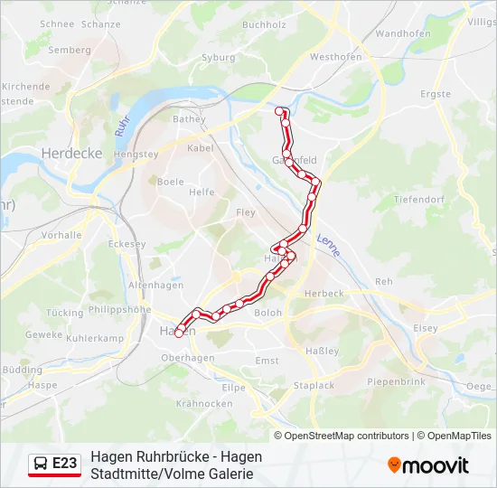 E23 Bus Line Map