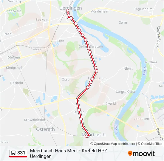 831 Bus Line Map